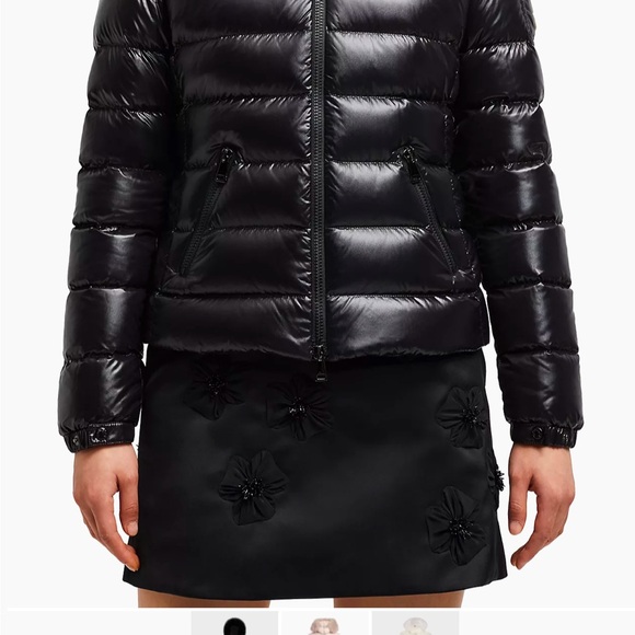 Moncler black Badyf Down Faux Fur-Trim Jacket - Picture 2 of 4